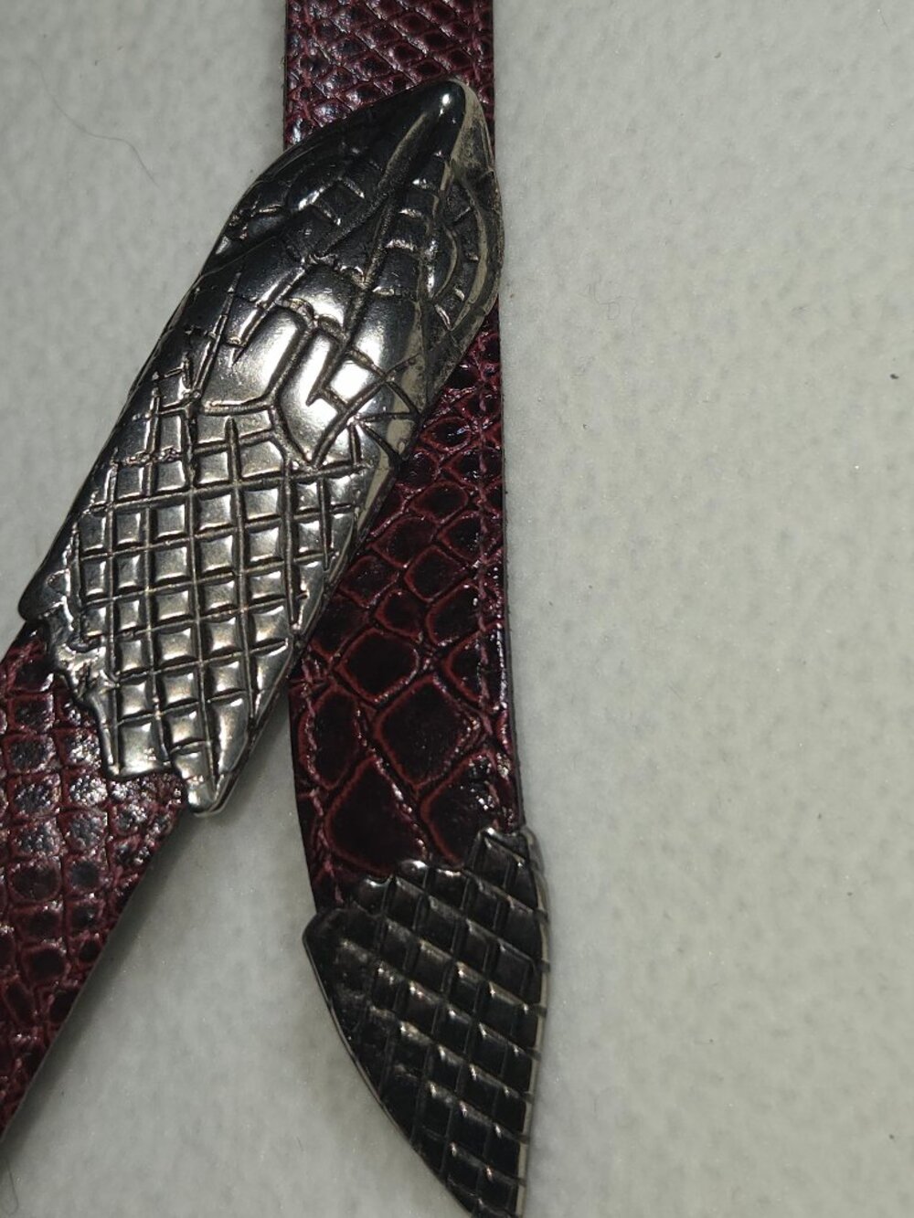 Vintage/Boho Avignon Snakeskin Effect Leather Belt Snake Head Buckle M/L
